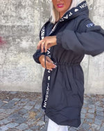 Johanna Drawstring Hooded Mid-Length Coat