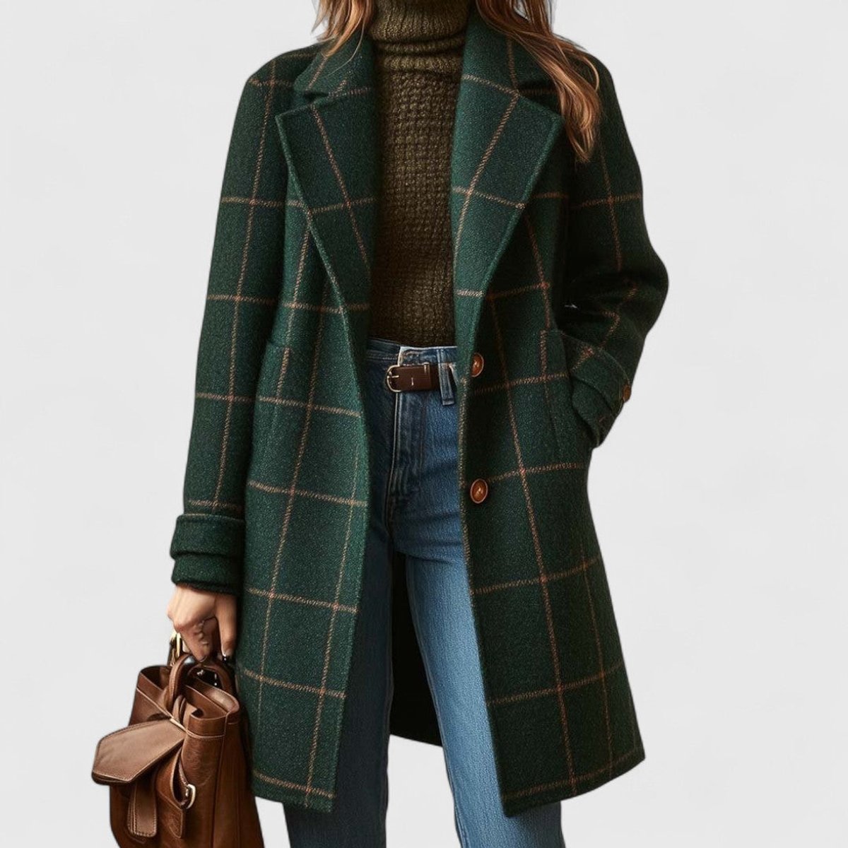 Emilia Plaid Wool Coat