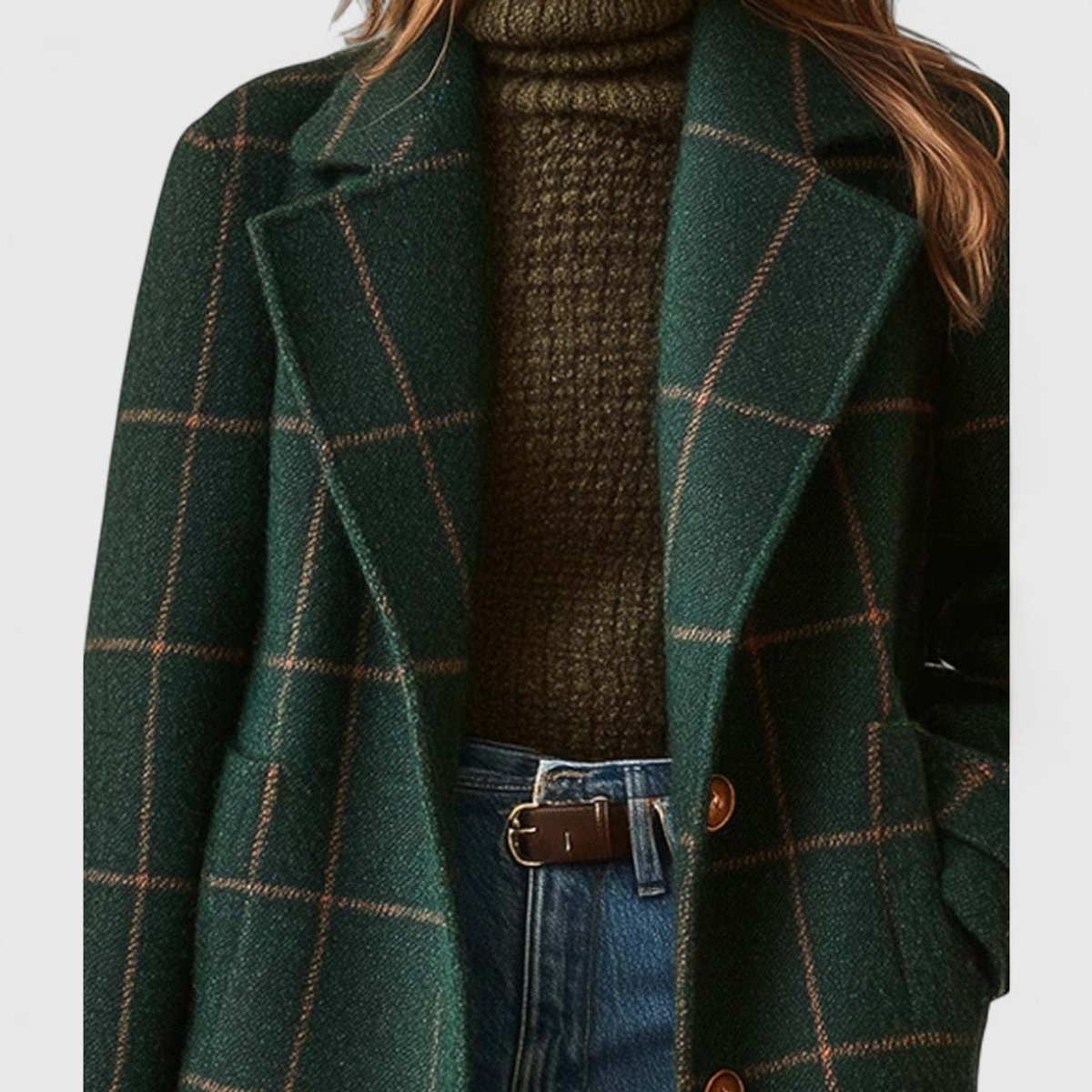 Emilia Plaid Wool Coat