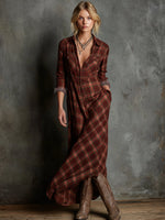 Emilia Plaid Flannel Maxi Shirt Dress