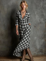 Emilia Plaid Flannel Maxi Shirt Dress
