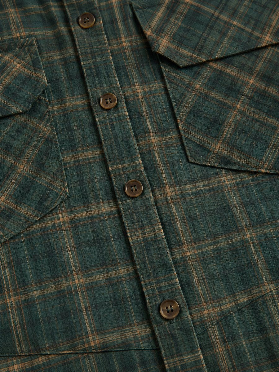 Emilia Plaid Flannel Maxi Shirt Dress