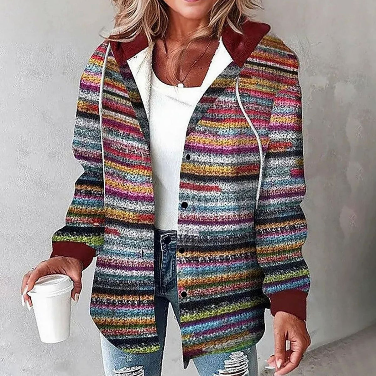 Amelie Plaid Hooded Shacket