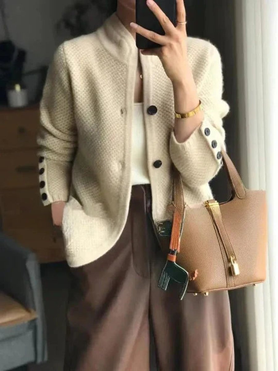 Johanna Cashmere Wool Button-Front Cardigan