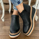Charlotte Platform Wedge Ankle Boots with Side Zip
