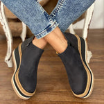Charlotte Platform Wedge Ankle Boots with Side Zip