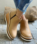Charlotte Platform Wedge Ankle Boots with Side Zip