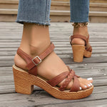 Annika Braided Strap Wedge Sandals