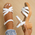Annika Braided Strap Wedge Sandals