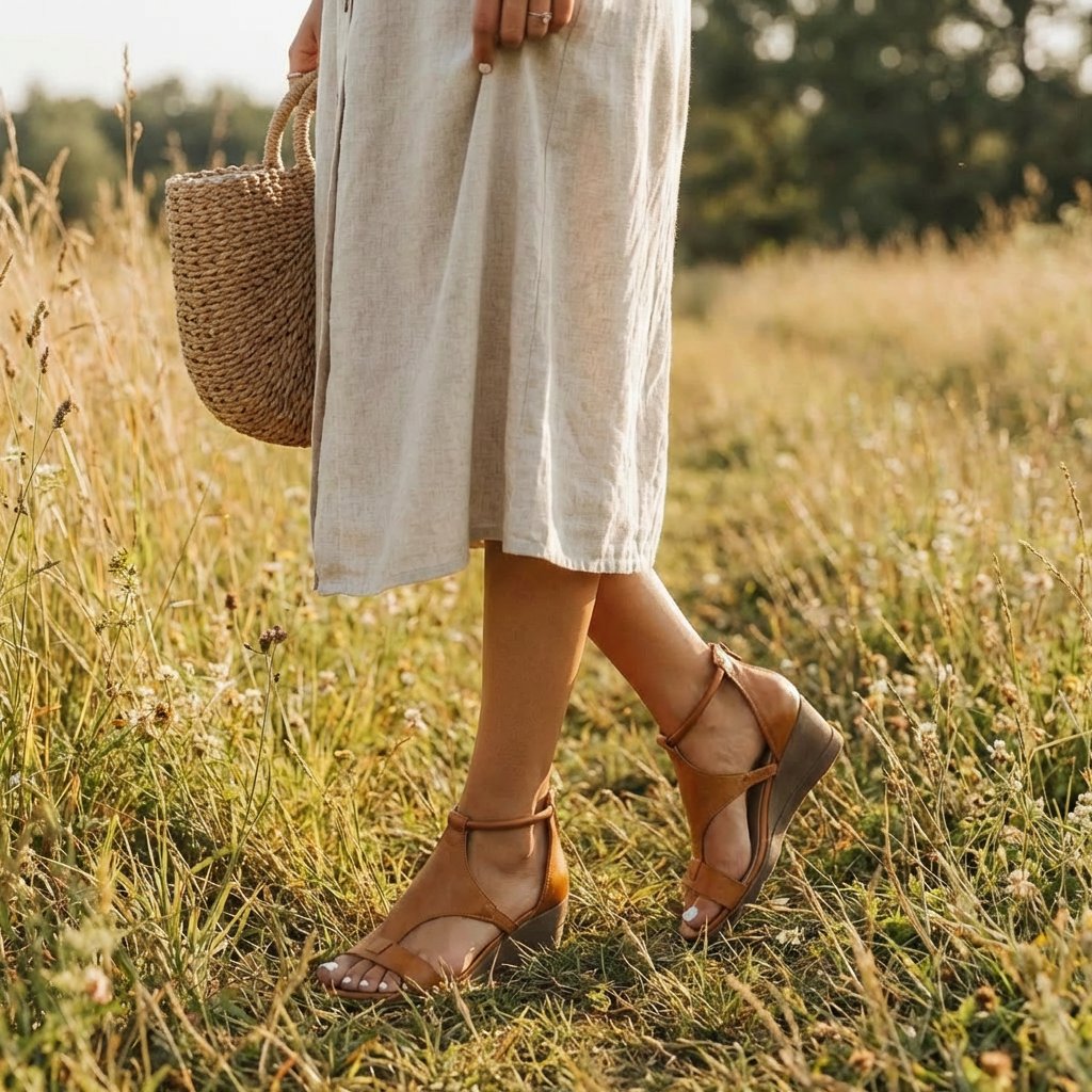 Katharina Wedge Sandals with Ankle Strap