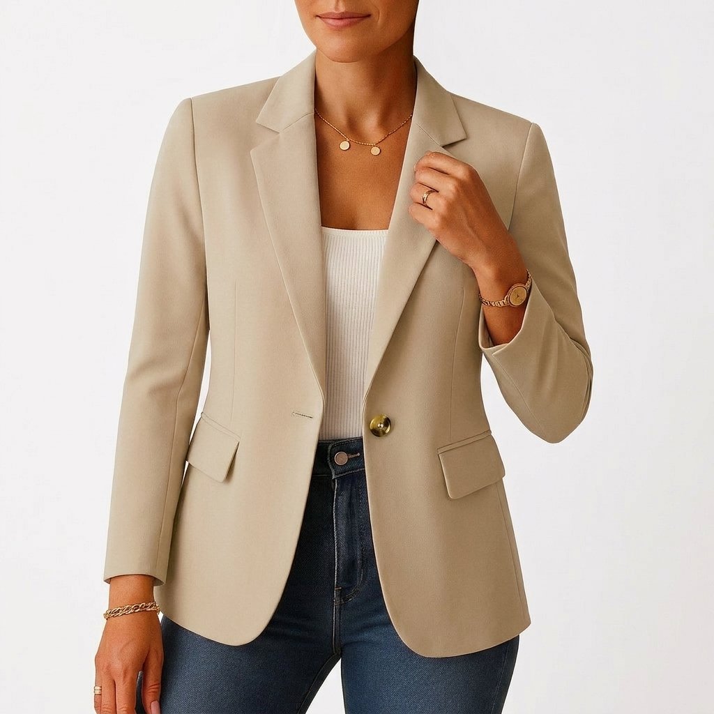 Marie Classic Single-Button Tailored Blazer