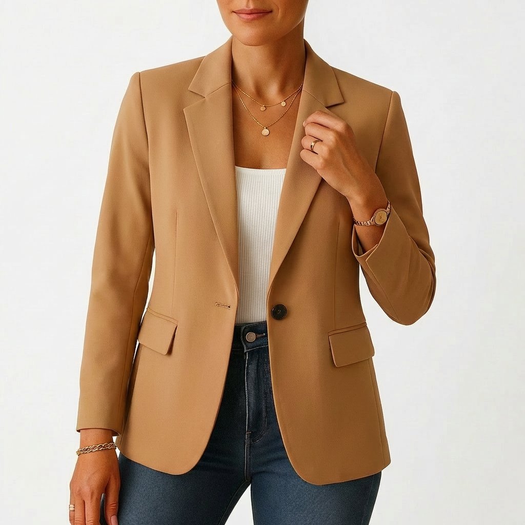 Marie Classic Single-Button Tailored Blazer