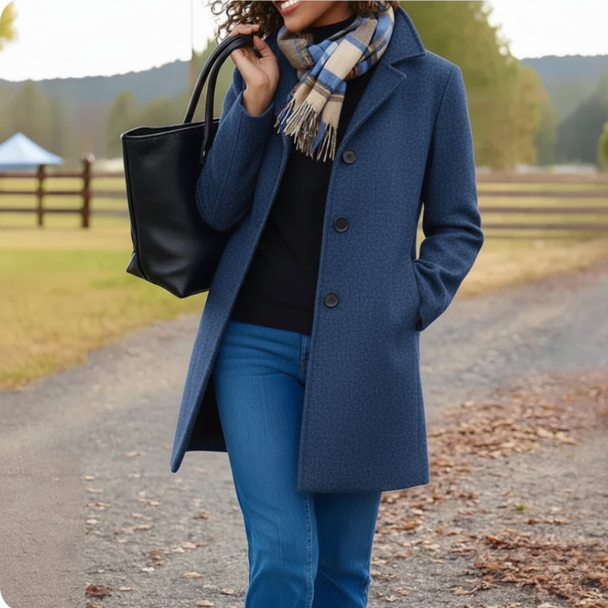 Charlotte Classic Mid-Length Button Coat