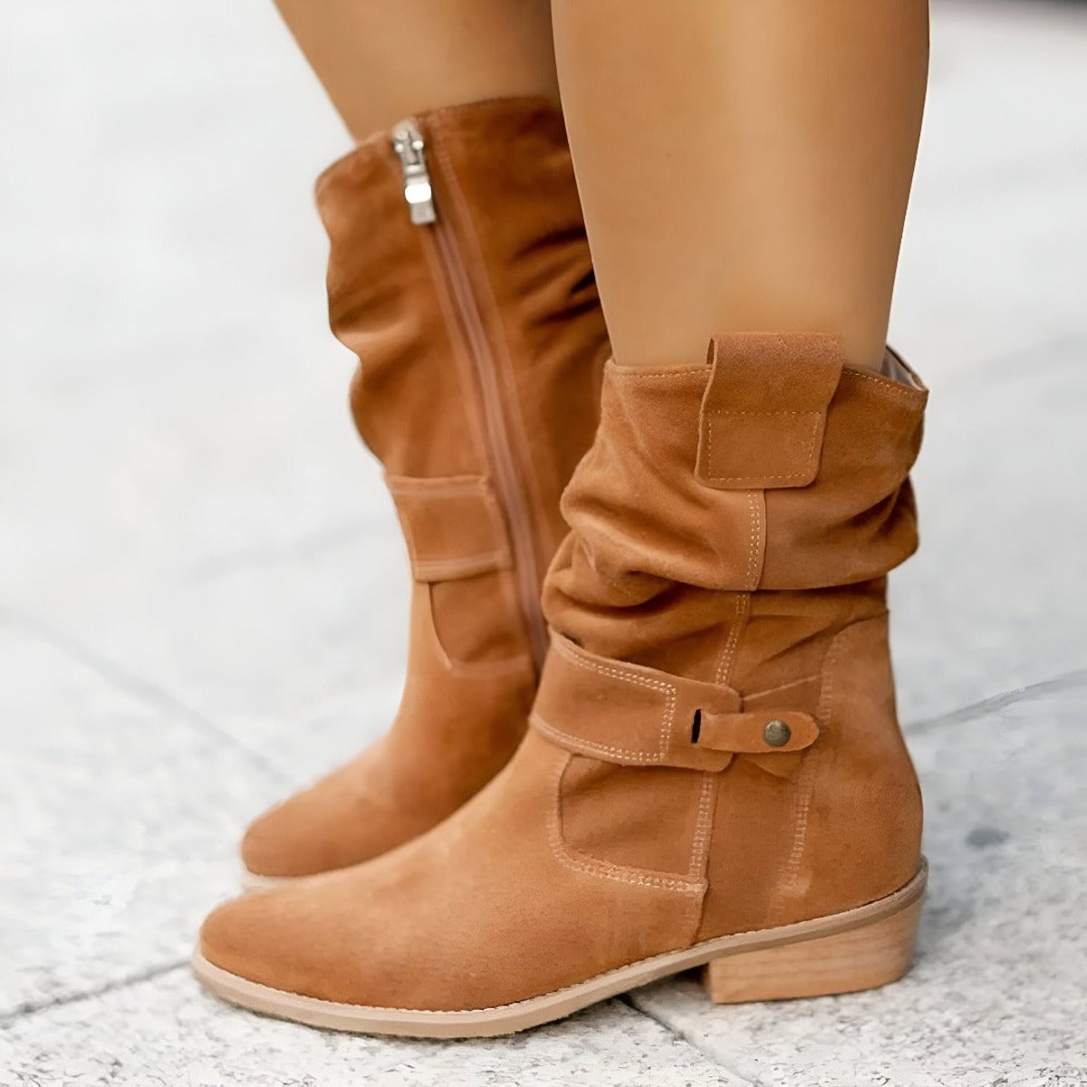 Frieda Faux Suede Slip-On Knee-High Boots