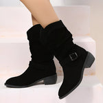 Frieda Faux Suede Slip-On Knee-High Boots