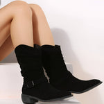 Frieda Faux Suede Slip-On Knee-High Boots