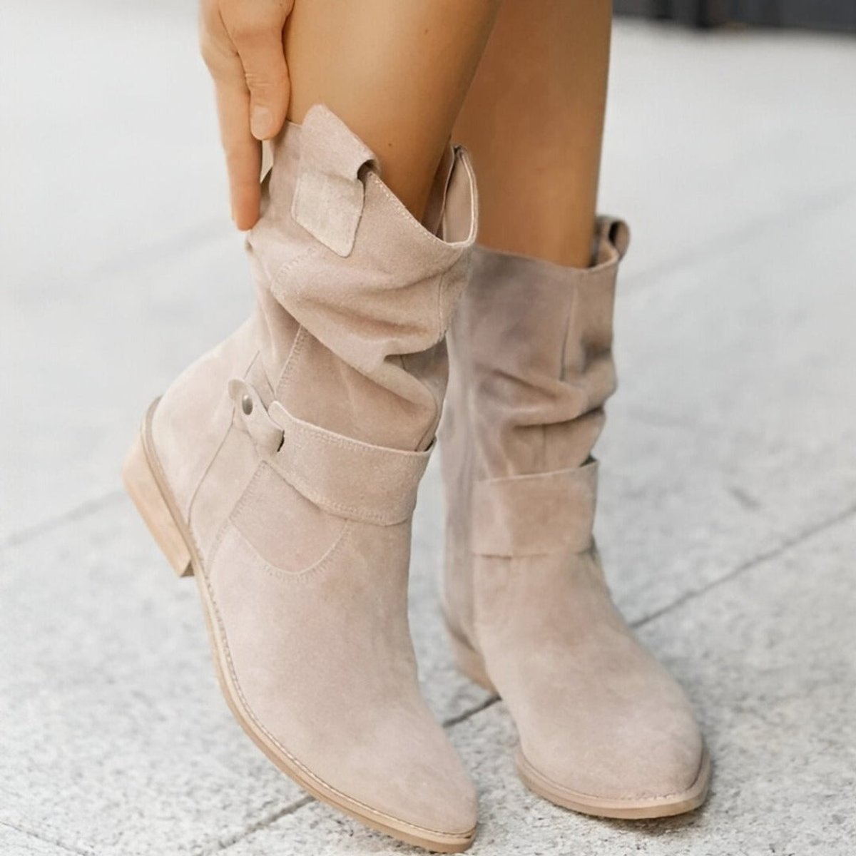 Frieda Faux Suede Slip-On Knee-High Boots