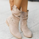Frieda Faux Suede Slip-On Knee-High Boots