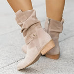 Frieda Faux Suede Slip-On Knee-High Boots