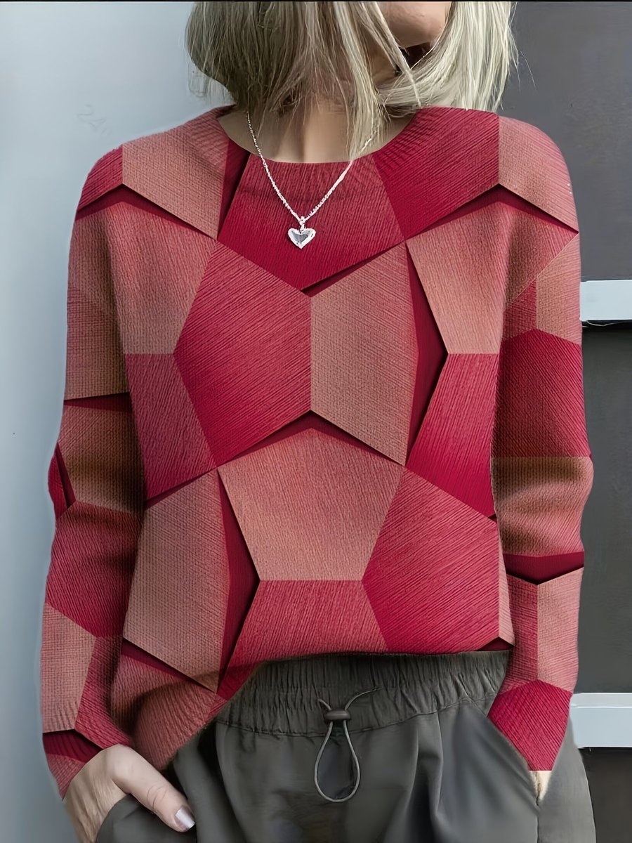 Hannah Geometric 3D Knit Sweater