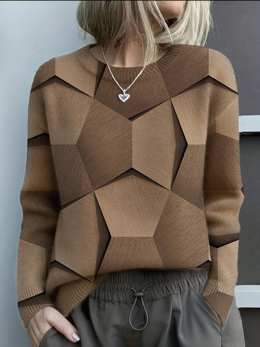 Hannah Geometric 3D Knit Sweater