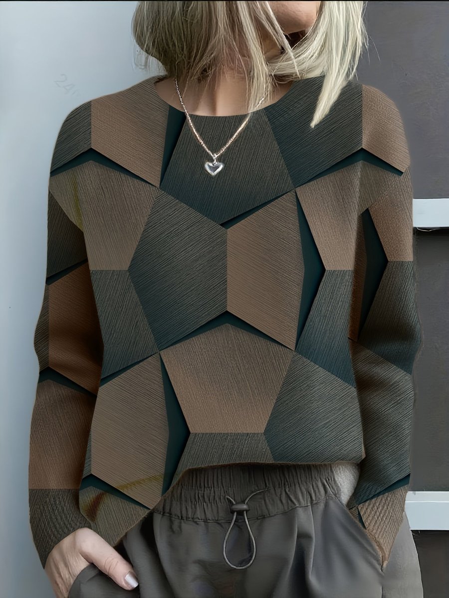 Hannah Geometric 3D Knit Sweater