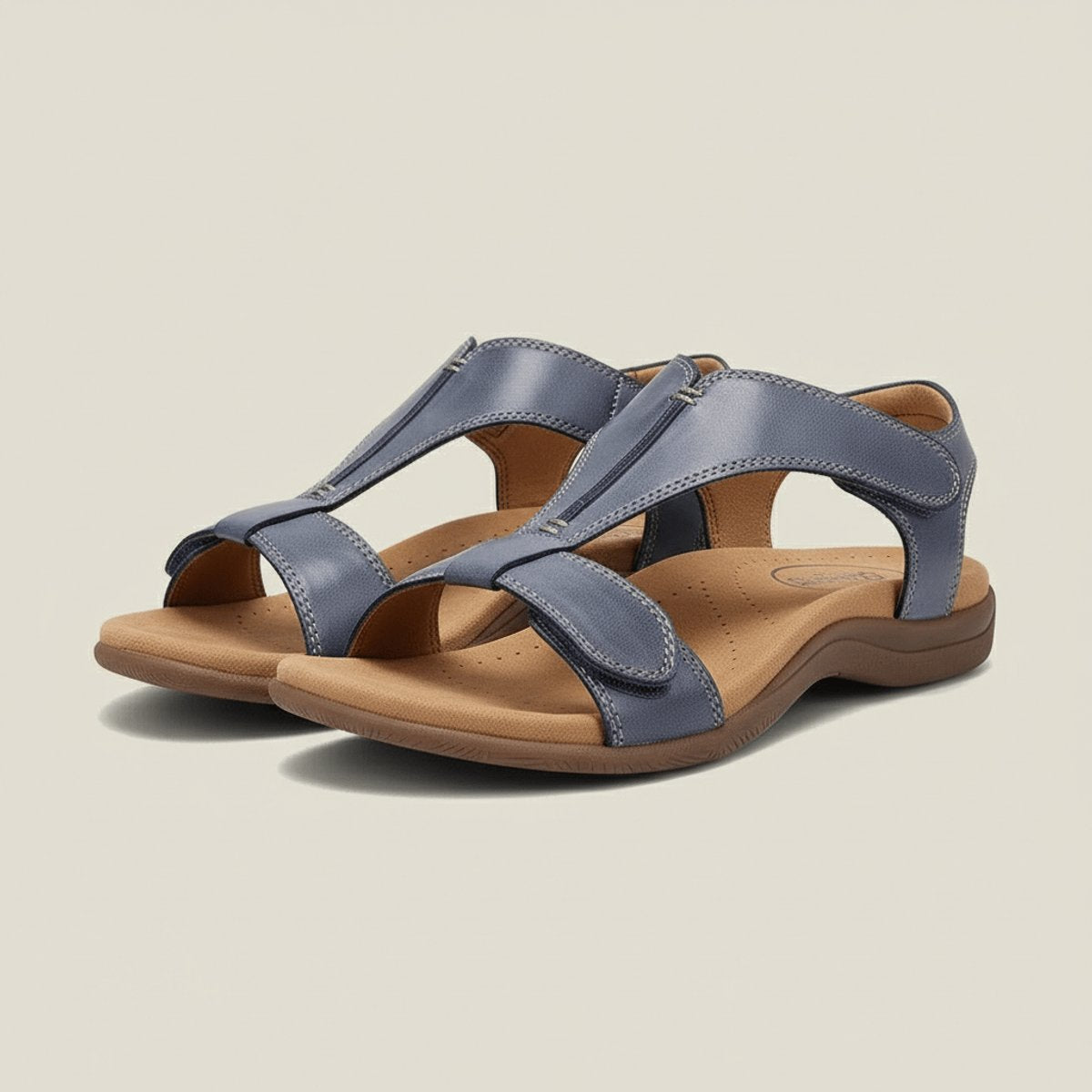 Greta T-Strap Velcro Comfort Sandals