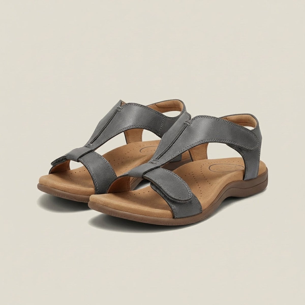 Greta T-Strap Velcro Comfort Sandals