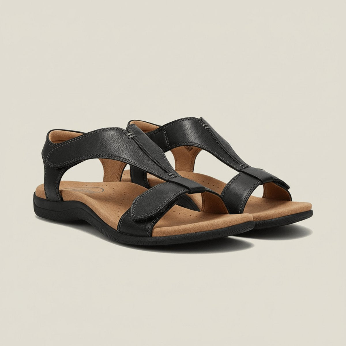 Greta T-Strap Velcro Comfort Sandals