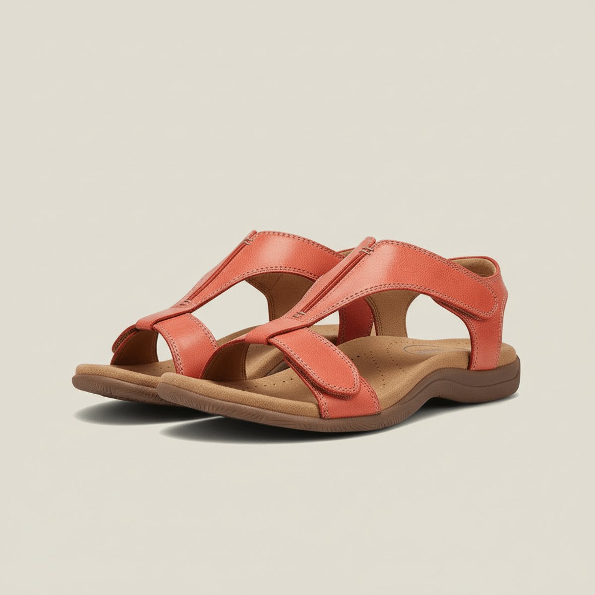 Greta T-Strap Velcro Comfort Sandals