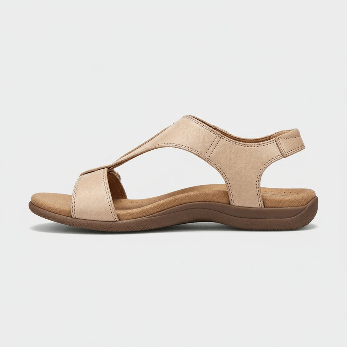 Greta T-Strap Velcro Comfort Sandals
