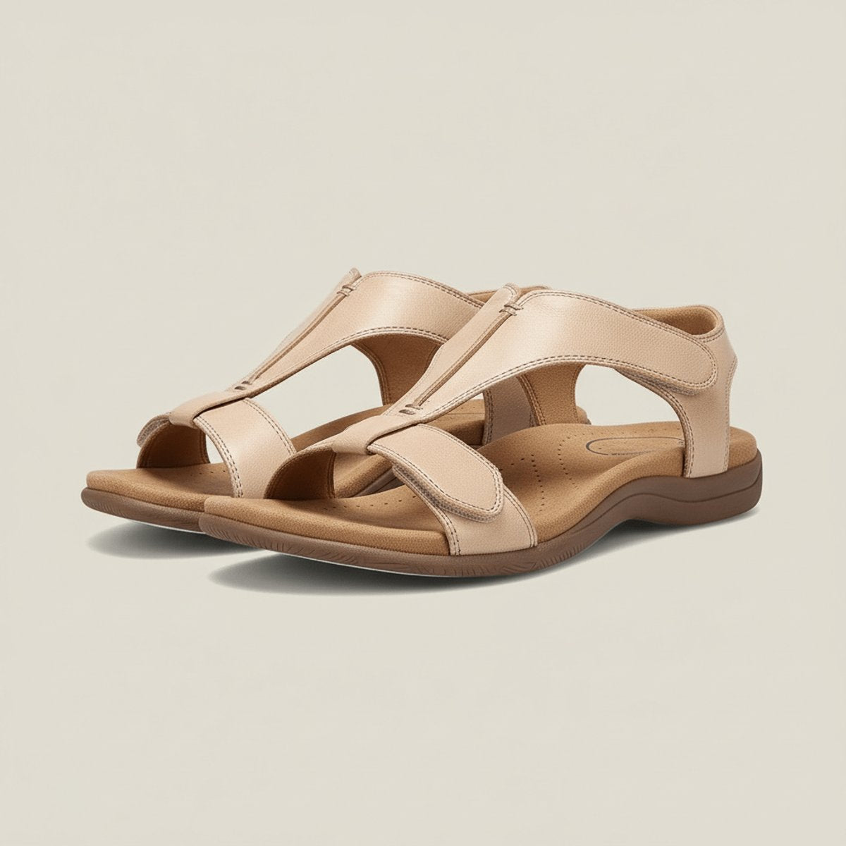 Greta T-Strap Velcro Comfort Sandals