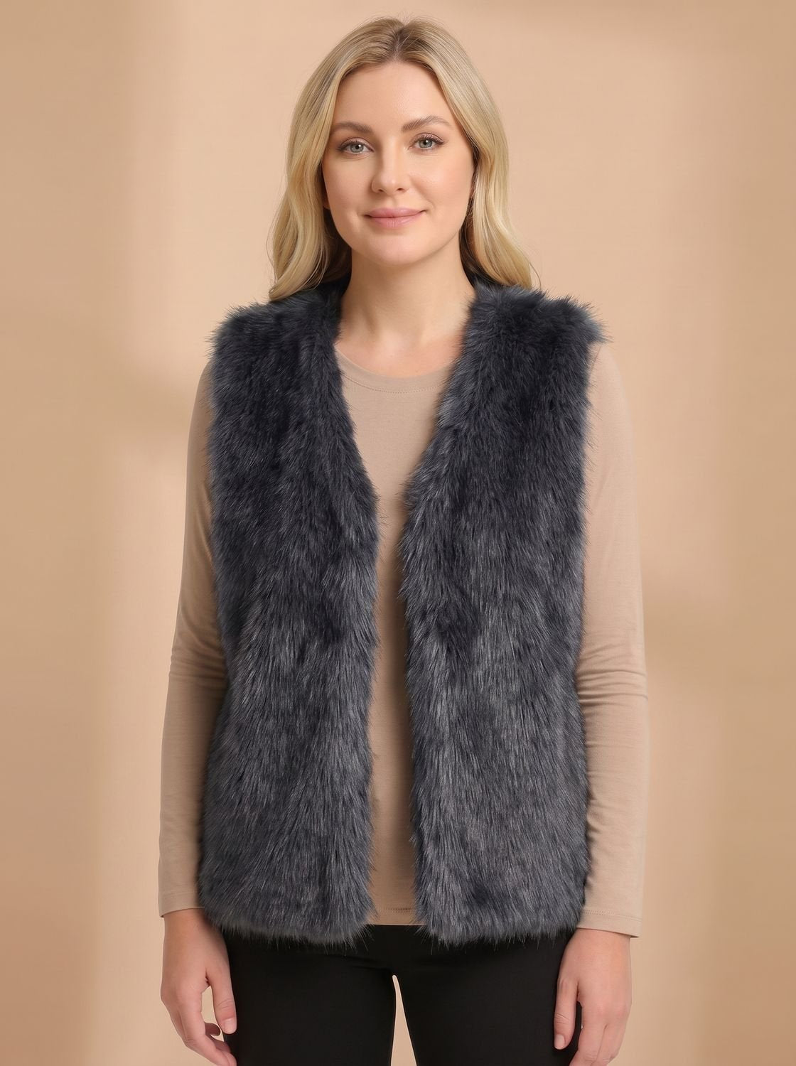 Frieda Faux Fur Lined Sleeveless Vest
