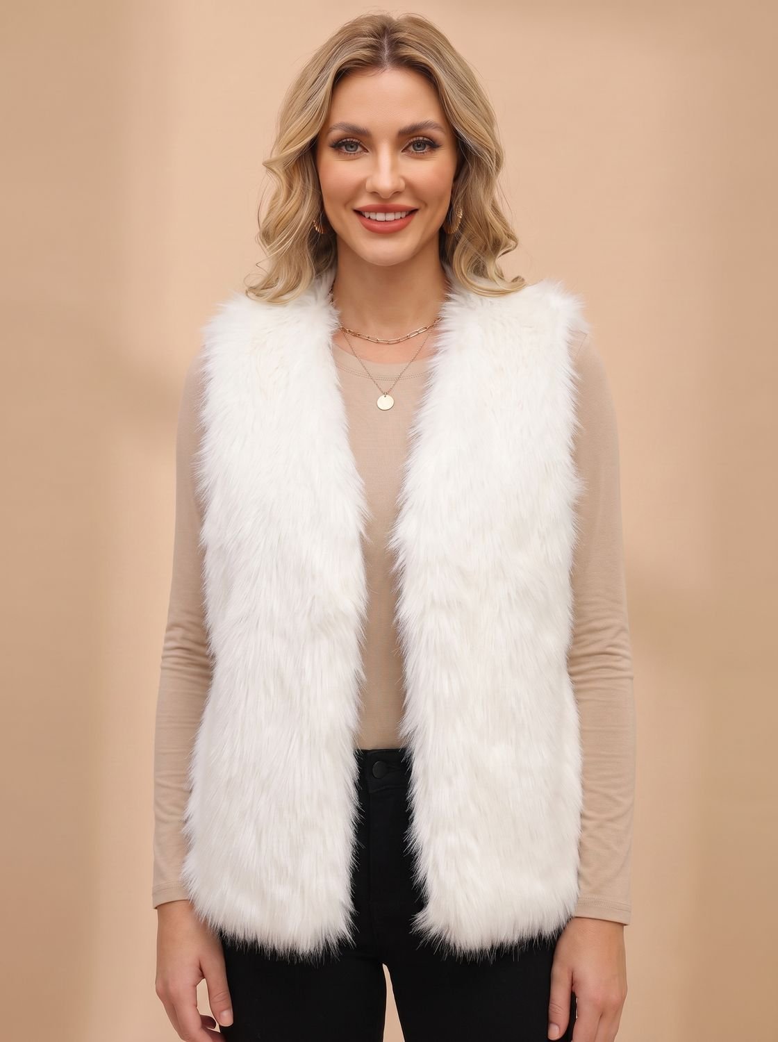 Frieda Faux Fur Lined Sleeveless Vest