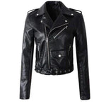 Annika Faux Leather Cropped Biker Jacket
