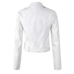Annika Faux Leather Cropped Biker Jacket