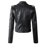 Annika Faux Leather Cropped Biker Jacket