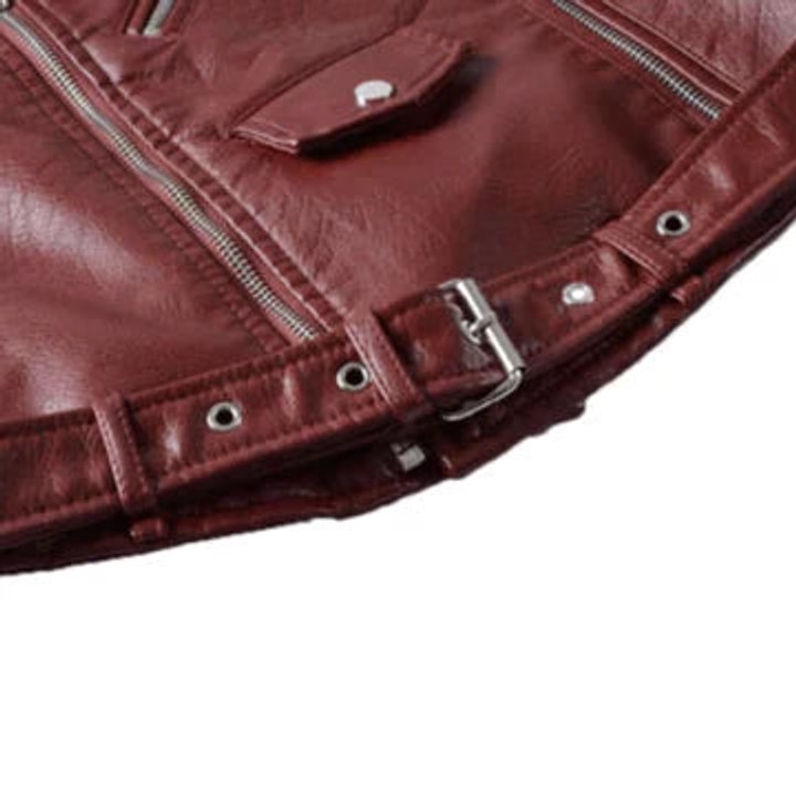 Annika Faux Leather Cropped Biker Jacket
