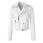 Annika Faux Leather Cropped Biker Jacket