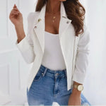 Charlotte Faux Leather Biker Jacket with Notch Collar