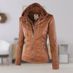 Annika Faux Leather Hooded Jacket