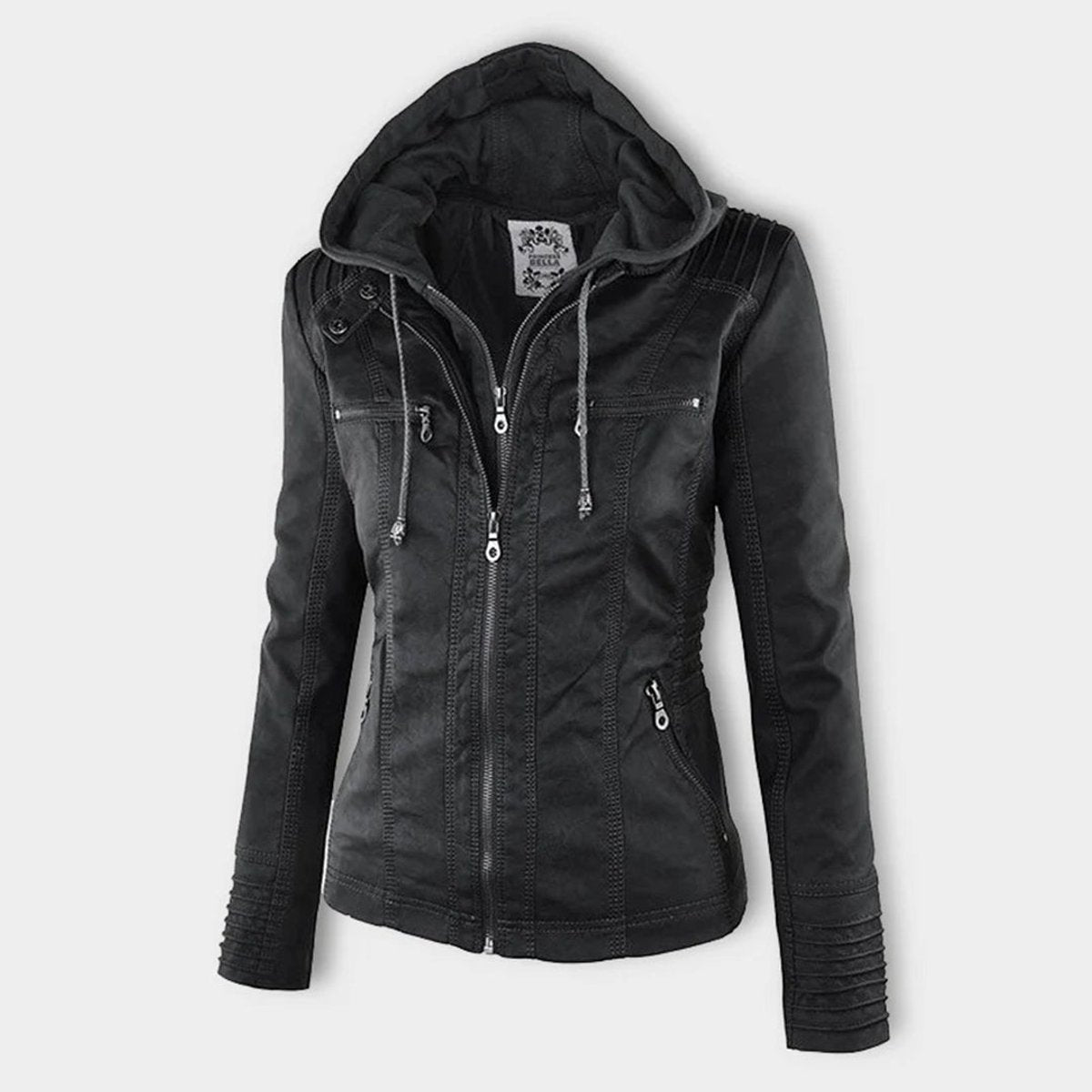Annika Faux Leather Hooded Jacket