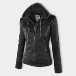 Annika Faux Leather Hooded Jacket