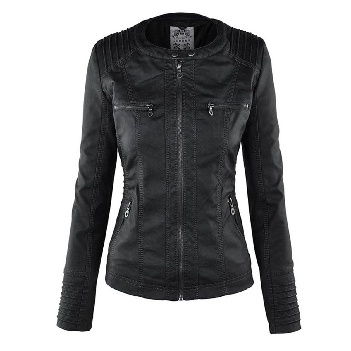 Annika Faux Leather Hooded Jacket