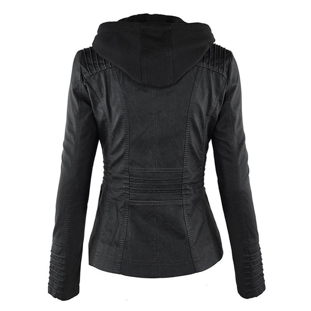 Annika Faux Leather Hooded Jacket