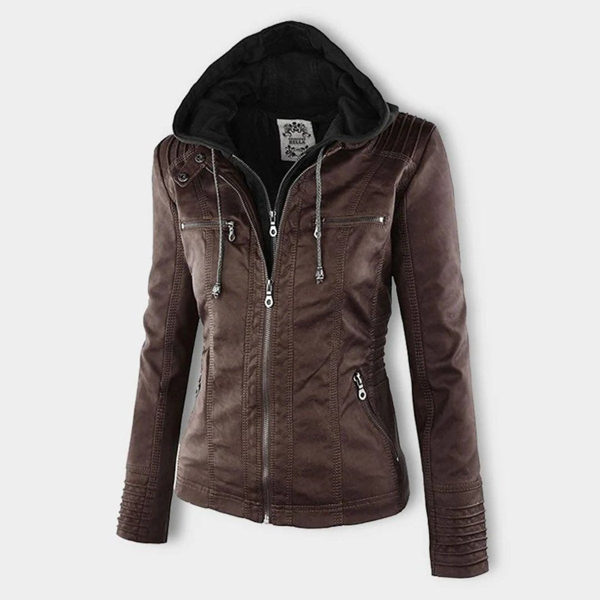 Annika Faux Leather Hooded Jacket