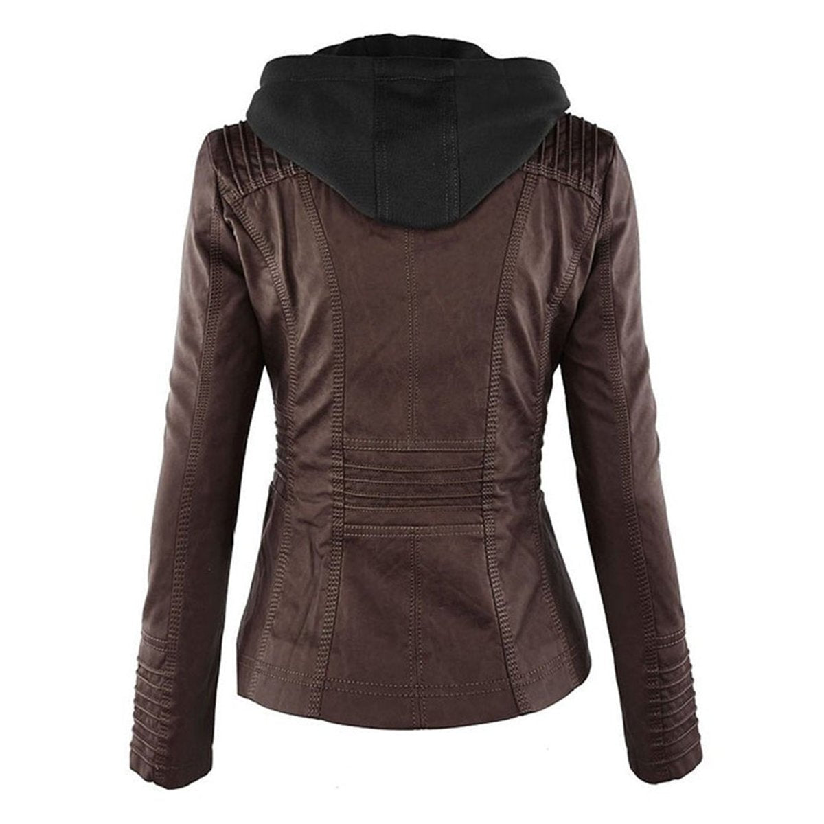 Annika Faux Leather Hooded Jacket