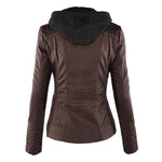 Annika Faux Leather Hooded Jacket