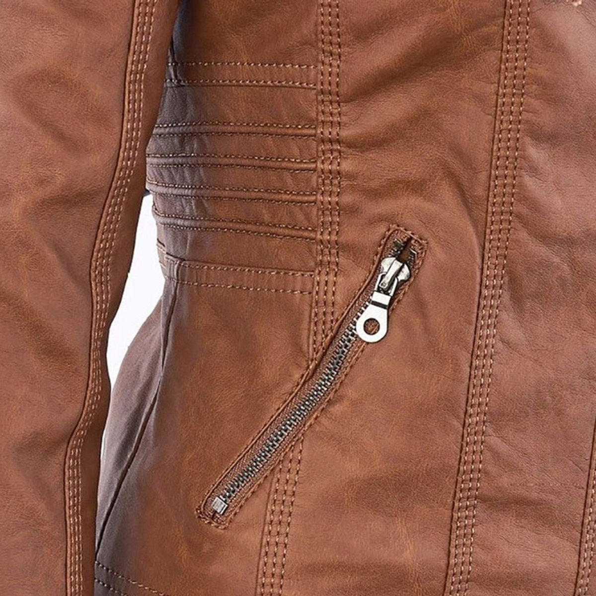 Annika Faux Leather Hooded Jacket