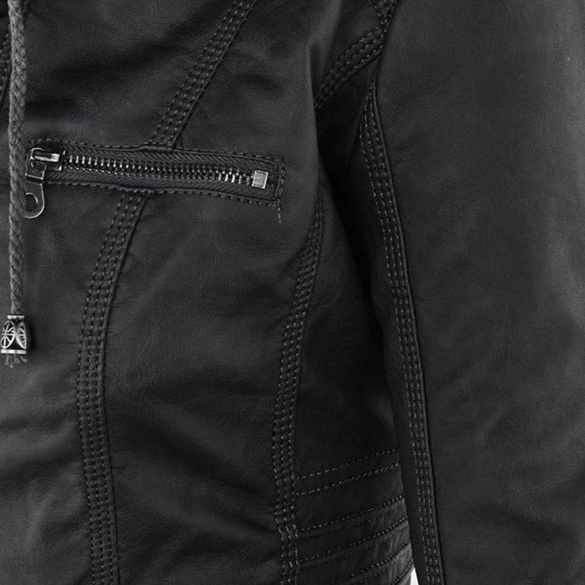 Annika Faux Leather Hooded Jacket